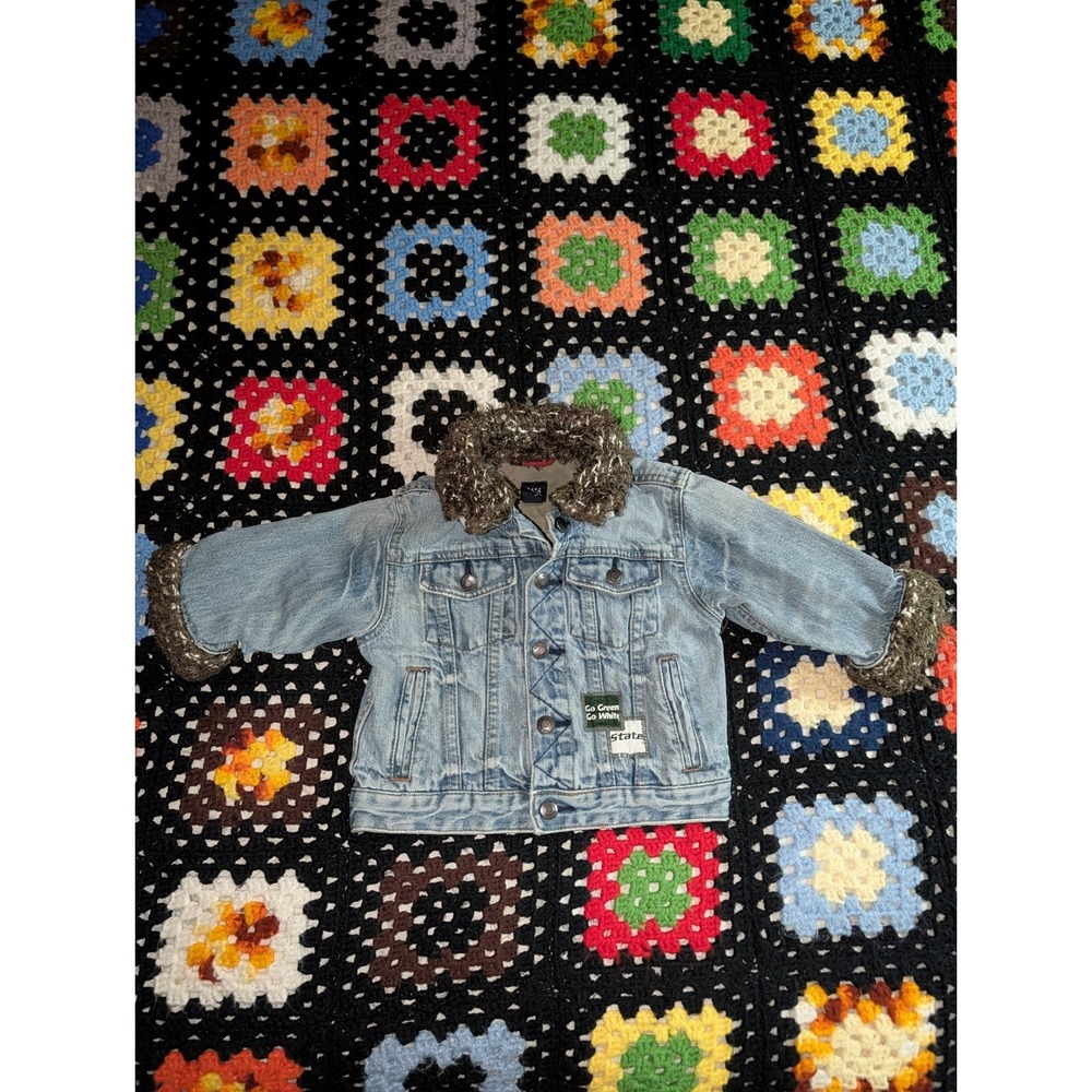 Baby GAP Denim Jacket Infant 18-24 Mo. Girls Michigan State Spartans Patchwork